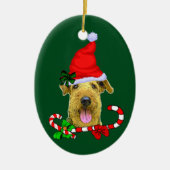 Airedale Terrier Kerstmis Keramisch Ornament (Voorkant)