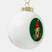 Airedale Terrier Kerstmis Keramische Bal Ornament (Links)