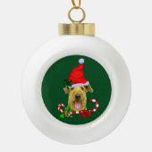 Airedale Terrier Kerstmis Keramische Bal Ornament (Voorkant)