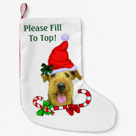Airedale Terrier Kerstmis Kleine Kerstsok