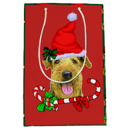 Airedale Terrier Kerstmis Medium Cadeauzakje