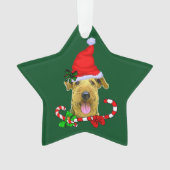 Airedale Terrier Kerstmis Ornament (voorkant)