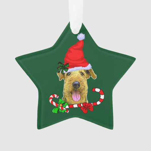 Airedale Terrier Kerstmis Ornament (voorkant)