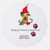 Airedale Terrier Kerstmis Ornament Kaart (Achterkant)