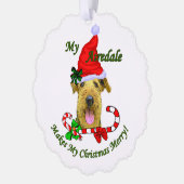 Airedale Terrier Kerstmis Ornament Kaart (Links)