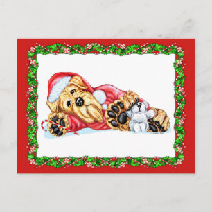 Airedale Terrier: Kerstvakantie voor Kerstmis in S Feestdagenkaart