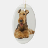 Airedale Terrier kerstversiering Keramisch Ornament (Rechts)