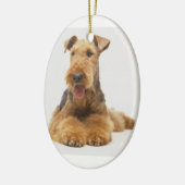 Airedale Terrier kerstversiering Keramisch Ornament (Links)