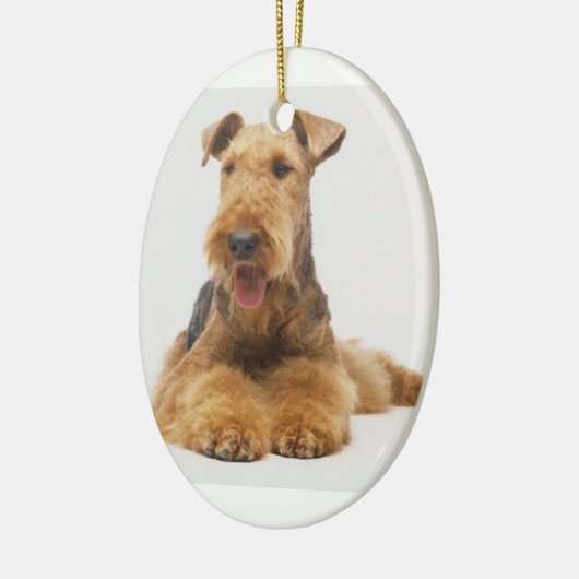 Airedale Terrier kerstversiering Keramisch Ornament (Links)