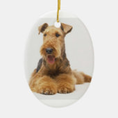 Airedale Terrier kerstversiering Keramisch Ornament (Voorkant)