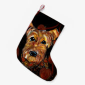 AIREDALE TERRIER KLEINE KERSTSOK (Voorkant (Hangend))