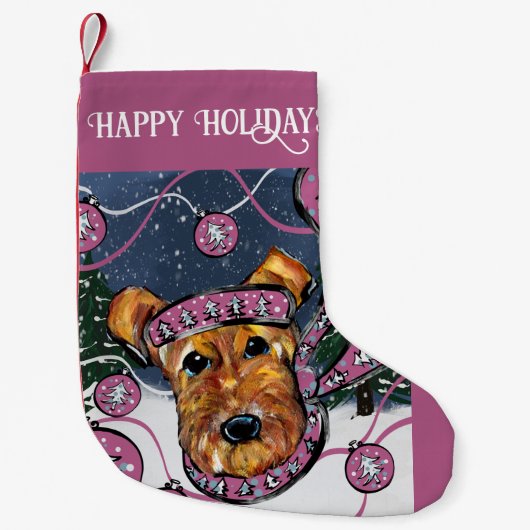 AIREDALE TERRIER KLEINE KERSTSOK (Voorkant)