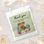 Airedale Terrier Kleurrijke Bloemen Verjaardag Bed Bedankzakje (Geknipt)