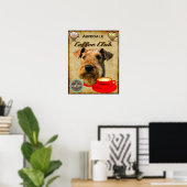 Airedale Terrier Koffie Club Poster (Thuiskantoor)