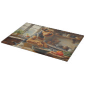 Airedale Terrier Kookt in Keuken Snijplank (Hoek)