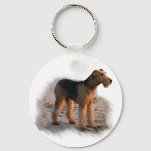 Airedale Terrier Kunst Cadeaus Sleutelhanger (Voorkant)