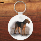 Airedale Terrier Kunst Cadeaus Sleutelhanger (Voorkant)