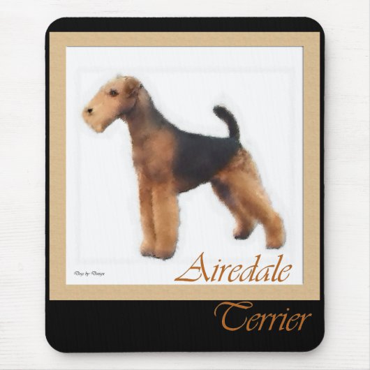 Airedale Terrier Kunstcadeaus Muismat (Voorkant)