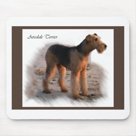 Airedale Terrier Kunstcadeaus Muismat (Voorkant)