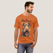 Airedale Terrier Laten we praten Turkije Grappige T-shirt (Voorkant volledig)