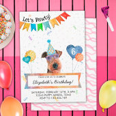 Airedale Terrier Lets Pawty Dog Birthday Party Kaart