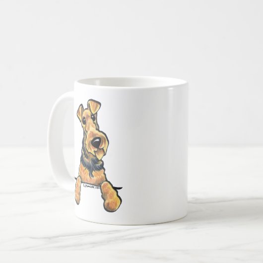 Airedale Terrier Line Art Koffiemok (Voorkant links)