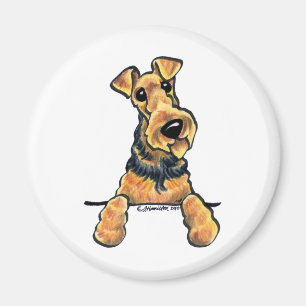 Airedale Terrier Line Art Magneet