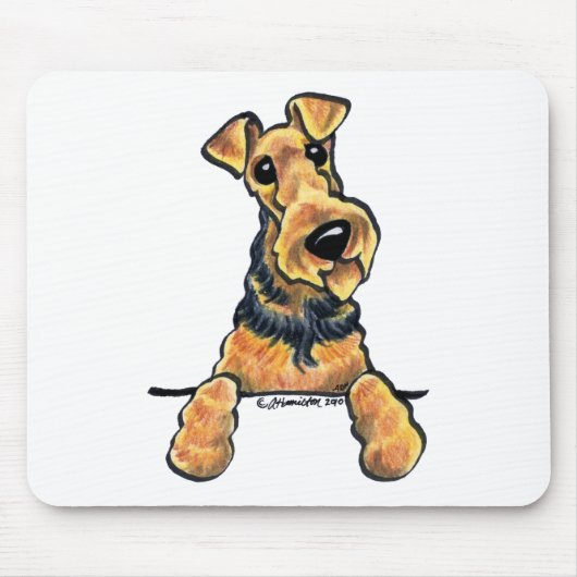 Airedale Terrier Line Art Muismat (Voorkant)