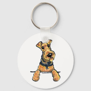 Airedale Terrier Line Art Sleutelhanger