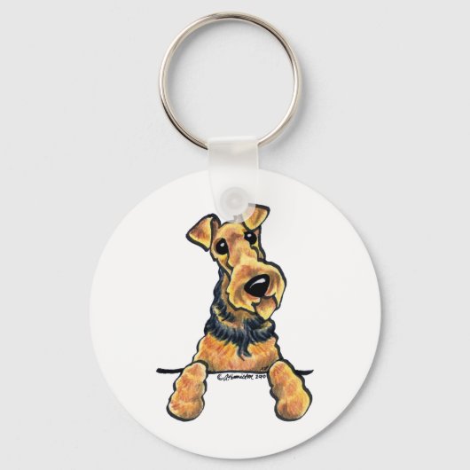 Airedale Terrier Line Art Sleutelhanger (Voorkant)