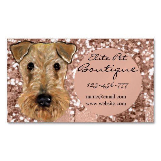 AIREDALE TERRIER MAGNETISCH VISITEKAARTJE (Voorkant)