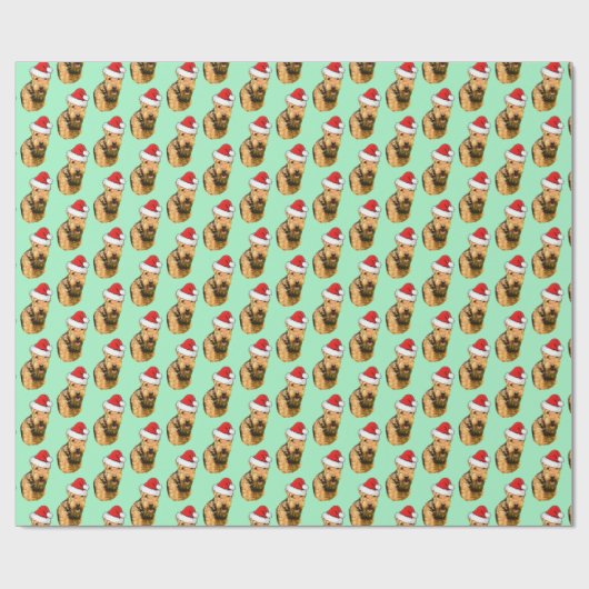 Airedale Terrier met een kersthat Cadeaupapier (Vlak)