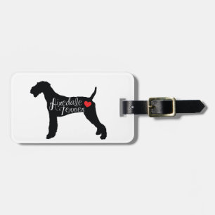 Airedale Terrier met Heart Hondenras Love Bagagelabel