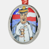 AIREDALE TERRIER METALEN ORNAMENT (Links)