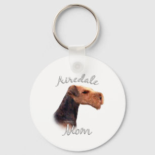 Airedale Terriër Moeder 2 Sleutelhanger