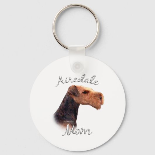 Airedale Terriër Moeder 2 Sleutelhanger (Voorkant)