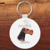 Airedale Terriër Moeder 2 Sleutelhanger (Achterkant)