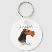 Airedale Terriër Moeder 2 Sleutelhanger (Achterkant)