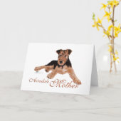 Airedale Terrier Moederdag Kaart (Gele Bloem)