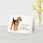 Airedale Terrier Moederdag Kaart (Gele Bloem)
