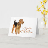 Airedale Terrier Moederdag Kaart (Gele Bloem)
