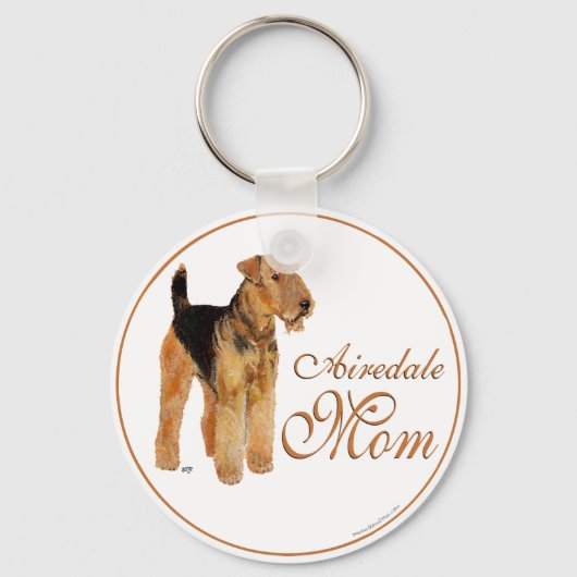 Airedale Terrier Moederdag Sleutelhanger (Voorkant)