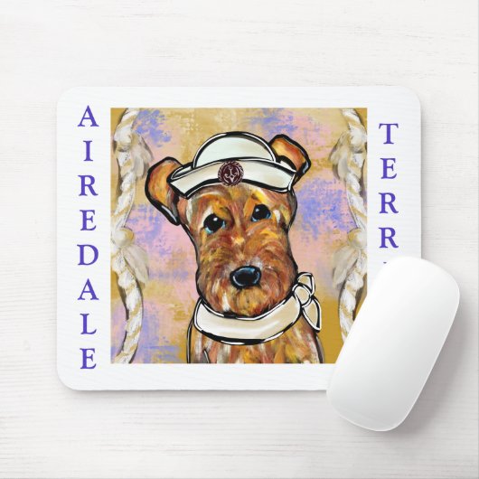 AIREDALE TERRIER MUISMAT (Met muis)