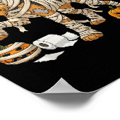 Airedale Terrier Mummy Pumpkin Halloween Kids Mens Poster (Hoek)