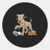 Airedale Terrier Mummy Pumpkin Halloween Kids Mens Ronde Sticker (Voorkant)