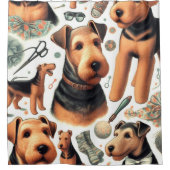 Airedale Terrier Naadloos Douchegordijn (Voorkant)