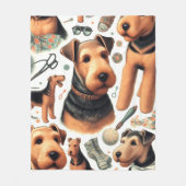 Airedale Terrier Naadloos Fleece Deken (Voorkant)