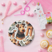 Airedale Terrier Naadloos Papieren Bordje (Feest)