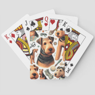 Airedale Terrier Naadloos Pokerkaarten