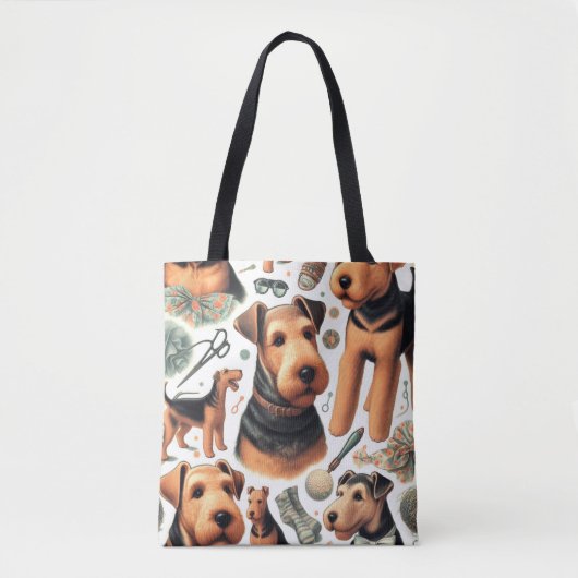  Airedale Terrier Naadloos Tote Bag (Voorkant)